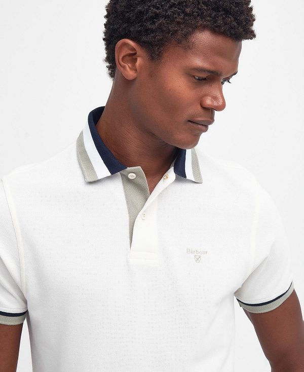 Barbour Finkle Polo Shirt White | BABO88082