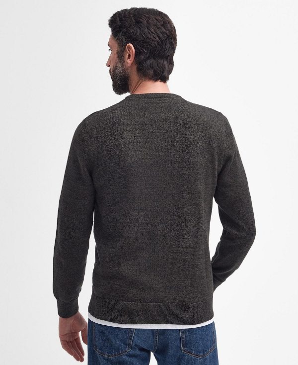 Barbour Firle Crew Neck Sweatshirt Olive Marl | BABO88570