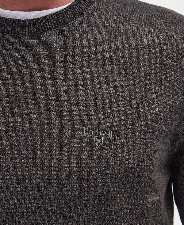 Barbour Firle Crew Neck Sweatshirt Olive Marl | BABO88570