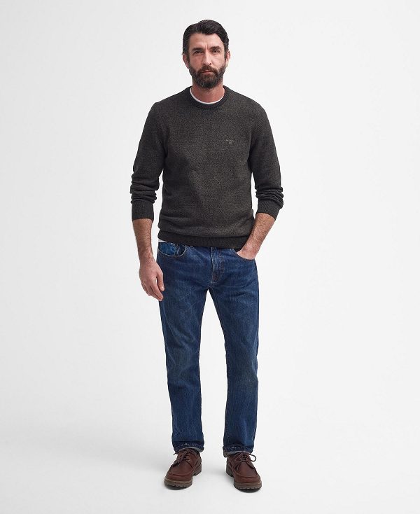 Barbour Firle Crew Neck Sweatshirt Olive Marl | BABO88570