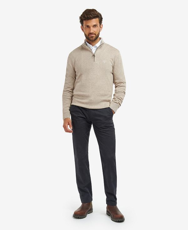 Barbour Firle Half-zip Sweatshirt Stone Marl | BABO88504