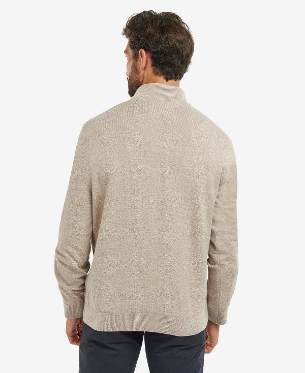 Barbour Firle Half-zip Sweatshirt Stone Marl | BABO88504