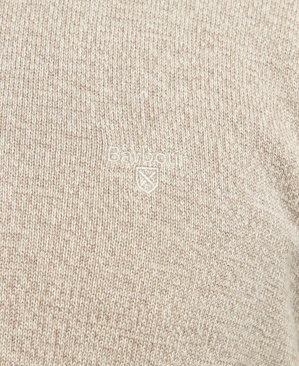 Barbour Firle Half-zip Sweatshirt Stone Marl | BABO88504