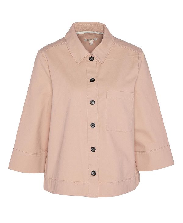 Barbour Fleur Boxy Shirt Mahogany Rose | BABO89514