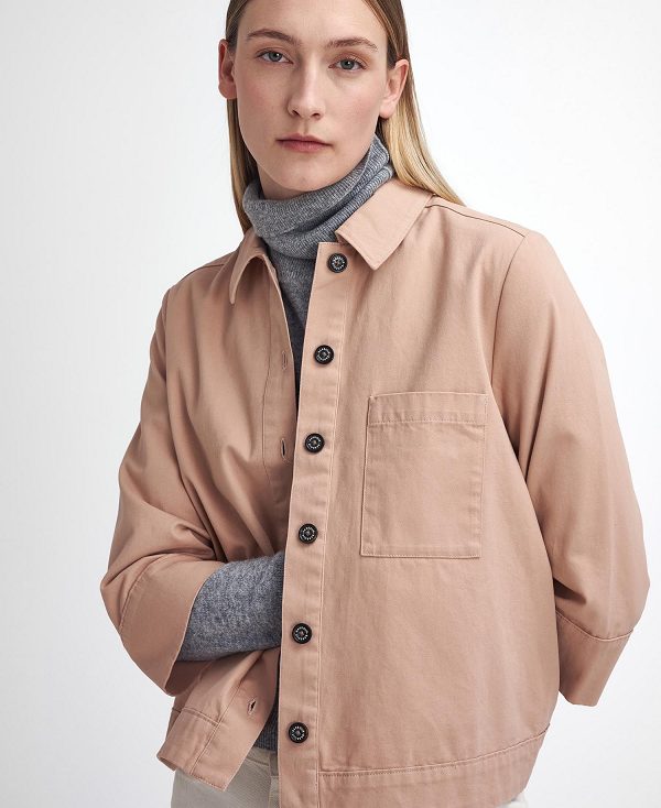 Barbour Fleur Boxy Shirt Mahogany Rose | BABO89514