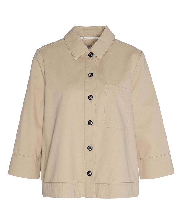 Barbour Fleur Boxy Shirt White Pepper | BABO89517