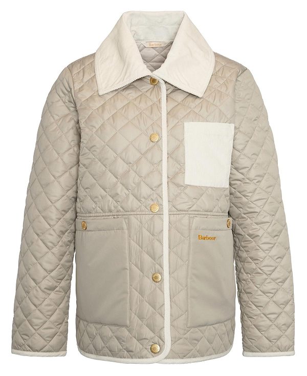 Barbour Fleur Quilted Jacket Light Sand/Blanc | BABO89374