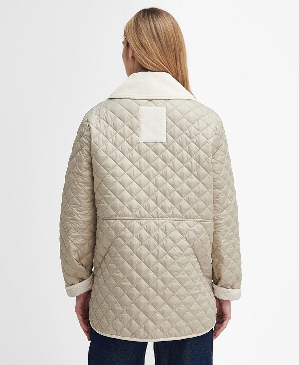 Barbour Fleur Quilted Jacket Light Sand/Blanc | BABO89374