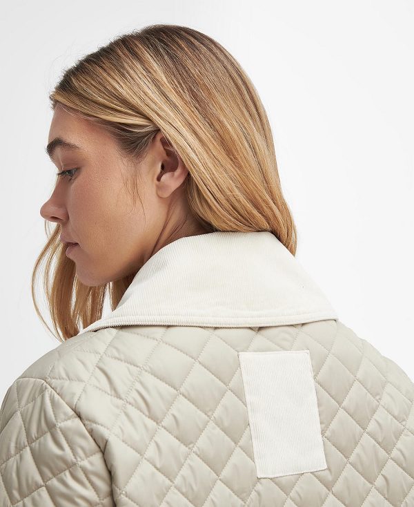 Barbour Fleur Quilted Jacket Light Sand/Blanc | BABO89374