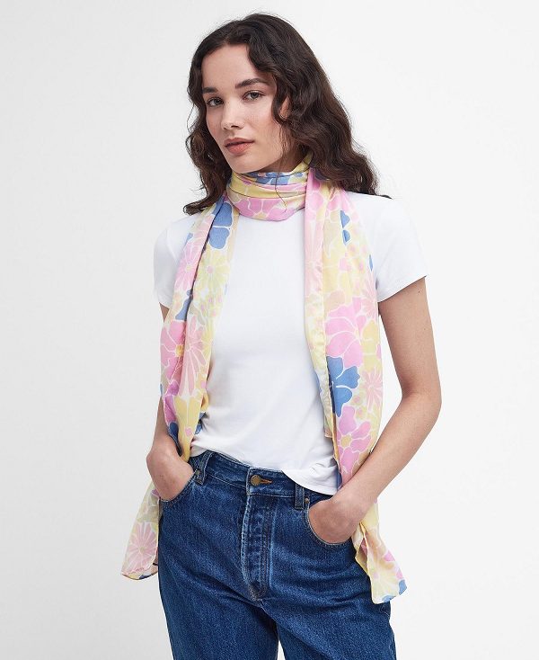 Barbour Floral Scarf Lemonade | BABO90070