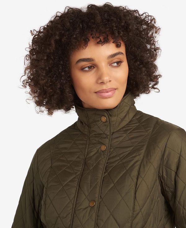 Barbour Flyweight Cavalry Quilted Jacket Olive | BABO89257