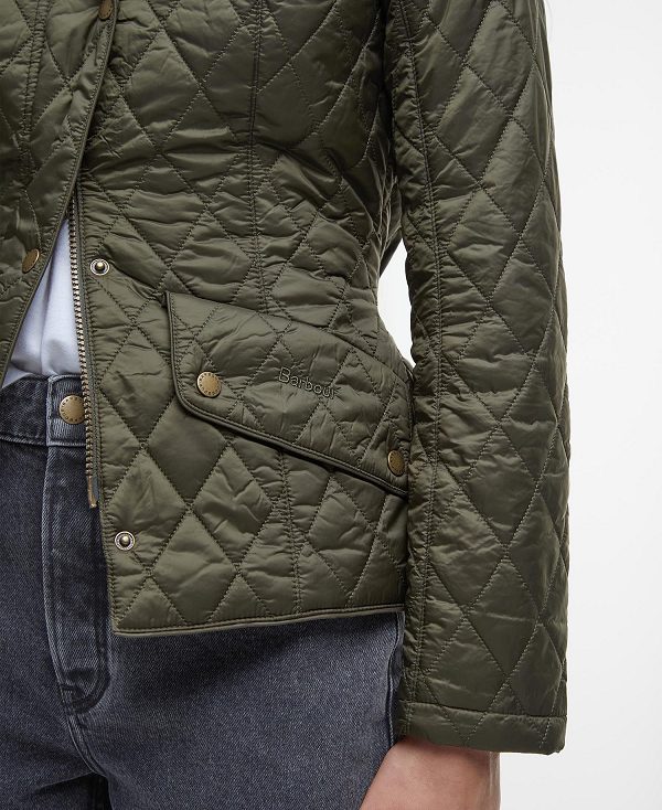 Barbour Flyweight Cavalry Quilted Jacket Olive | BABO89257