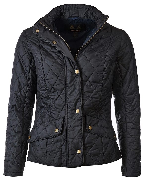 Barbour Flyweight Cavalry Quilted Jacket Black/Stone | BABO89262