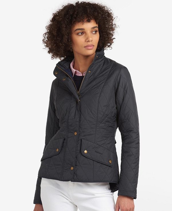 Barbour Flyweight Cavalry Quilted Jacket Black/Stone | BABO89262