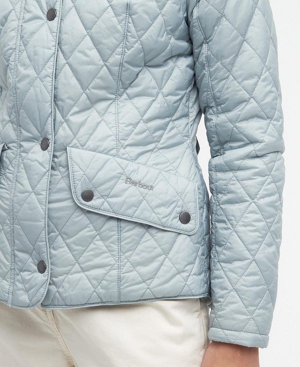 Barbour Flyweight Cavalry Quilted Jacket Stone Blue/Jasmine | BABO89317