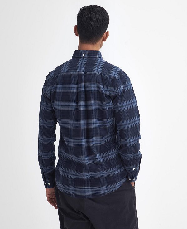 Barbour Forestfield Tailored Long Sleeved Shirt Navy | BABO87814