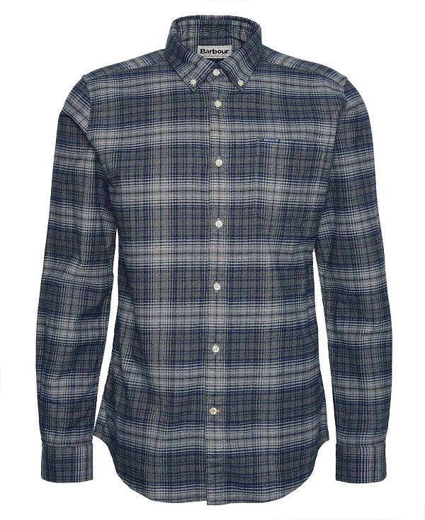 Barbour Forestfield Tailored Long Sleeved Shirt Grey | BABO87815