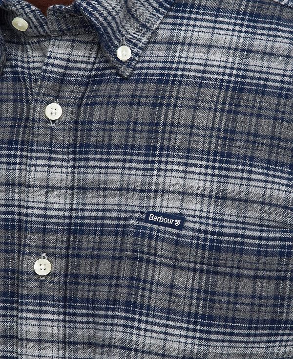 Barbour Forestfield Tailored Long Sleeved Shirt Grey | BABO87815