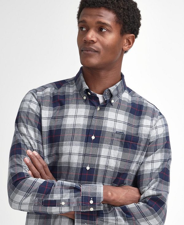 Barbour Fortrose Tailored Long-sleeved Shirt Blue | BABO87851