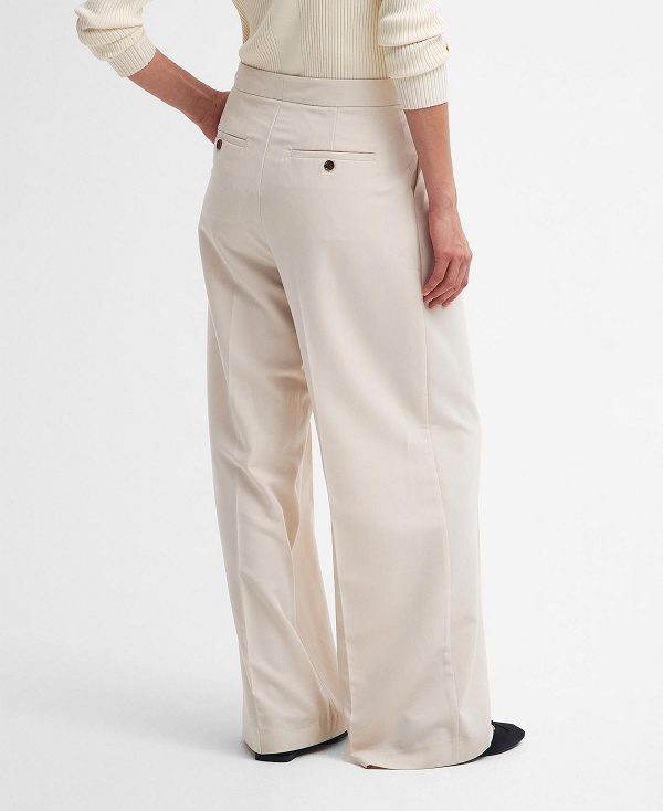 Barbour Francis Wide-leg Trousers Eggshell | BABO89854