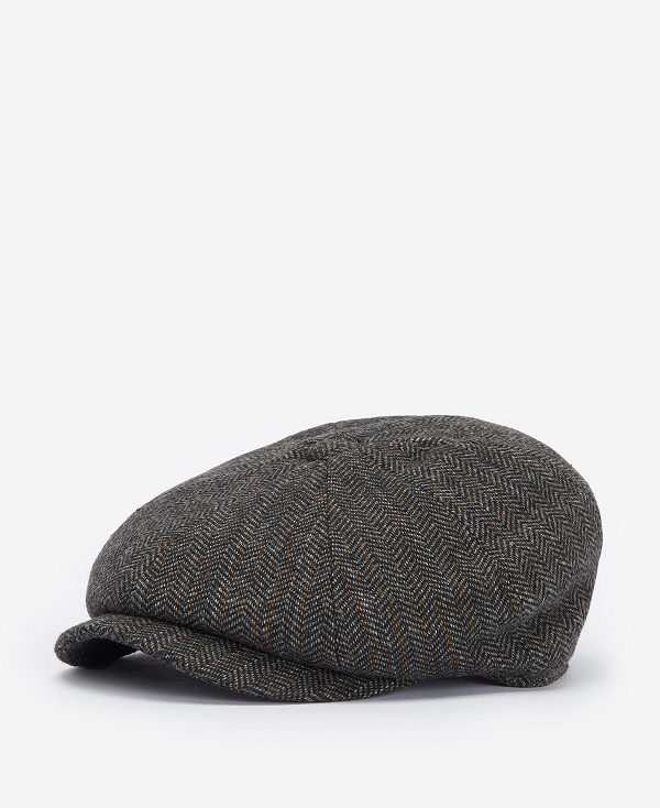 Barbour Fyne Tweed Baker Boy Cap Olive | BABO89027