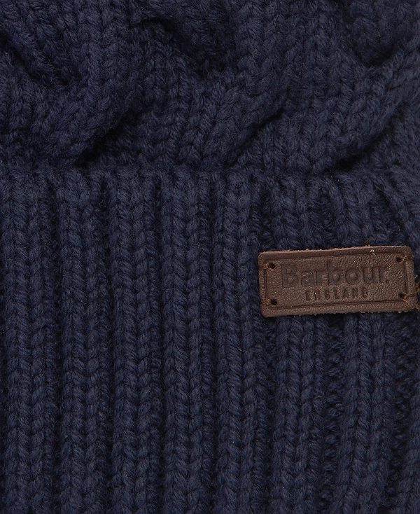 Barbour Gainford Cable Beanie Navy | BABO89046