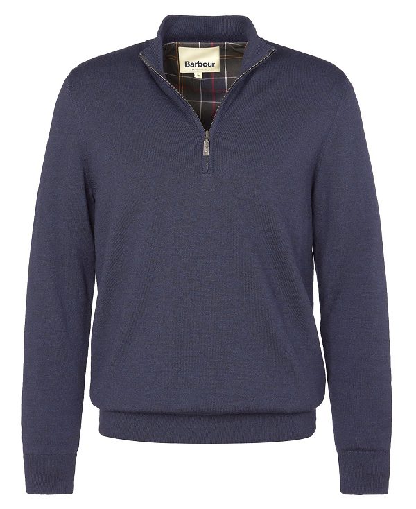 Barbour Gamlin Half Zip Jumper Navy | BABO88582