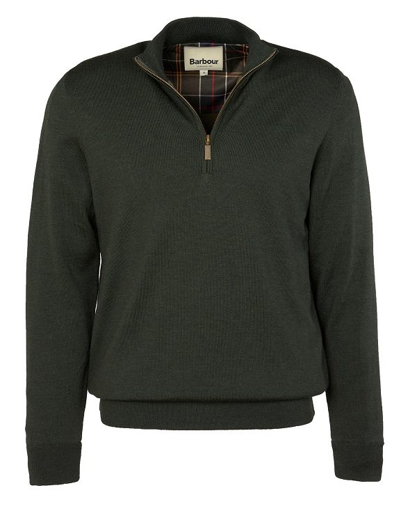 Barbour Gamlin Half Zip Jumper Olive | BABO88529