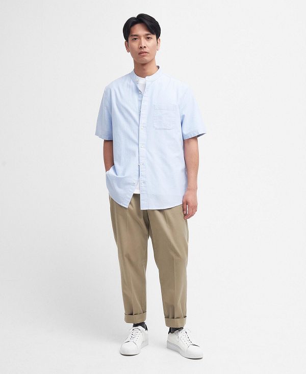 Barbour Gerrard Oversized Short-sleeved Shirt Sky | BABO87687