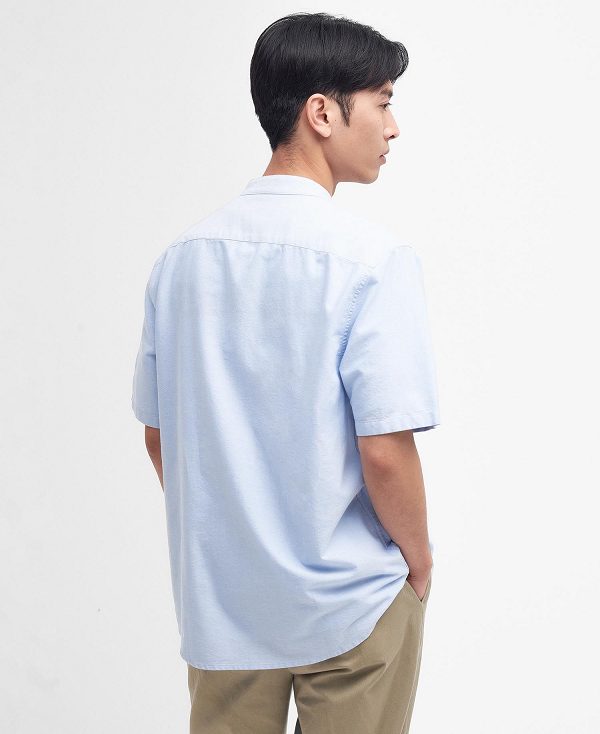 Barbour Gerrard Oversized Short-sleeved Shirt Sky | BABO87687