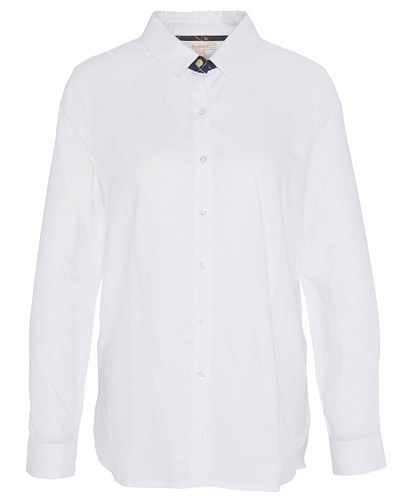 Barbour Glades Relaxed Long-sleeved Shirt Classic White | BABO89515