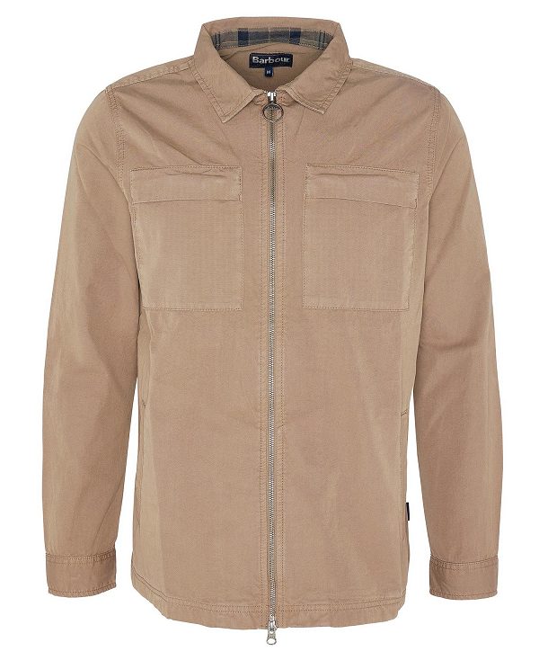 Barbour Glendale Overshirt Military Brown | BABO87964