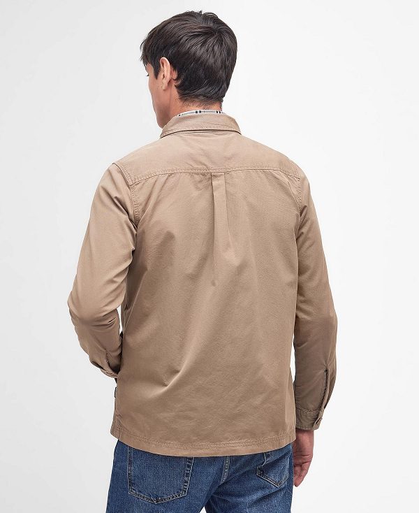 Barbour Glendale Overshirt Military Brown | BABO87964