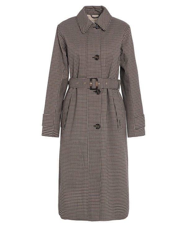 Barbour Gloria Showerproof Trench Coat Trench Houndstooth | BABO89380