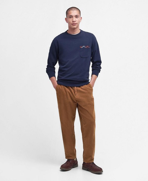 Barbour Goswick Sweatshirt Classic Navy | BABO88444