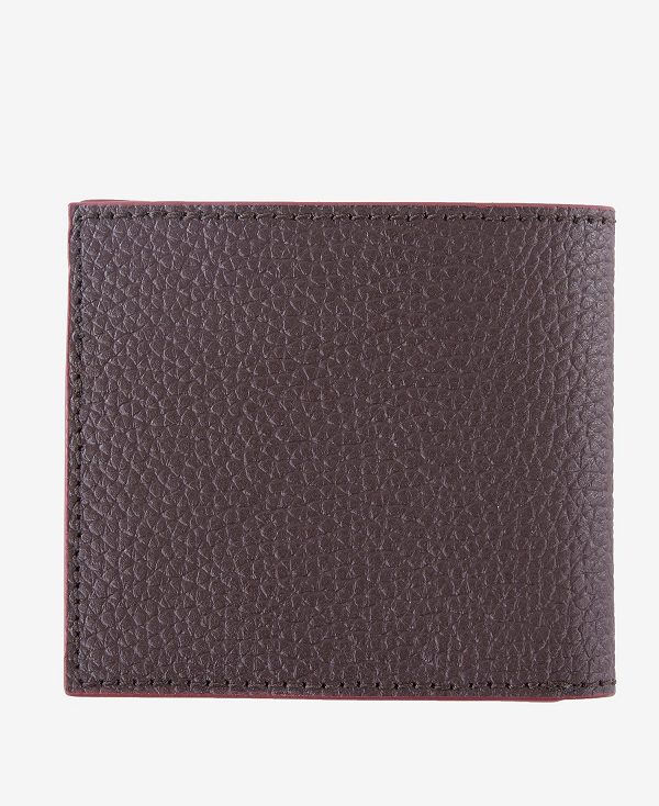 Barbour Grain Leather Billfold Wallet Brown | BABO89165