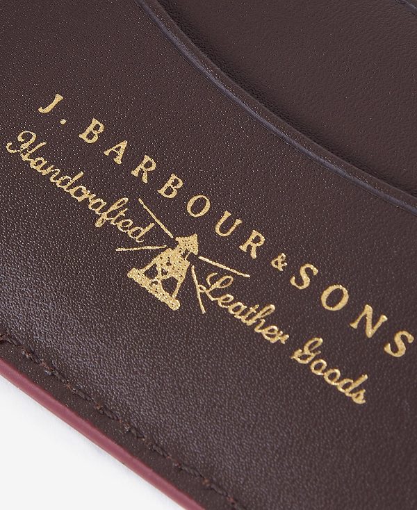 Barbour Grain Leather Billfold Wallet Brown | BABO89165