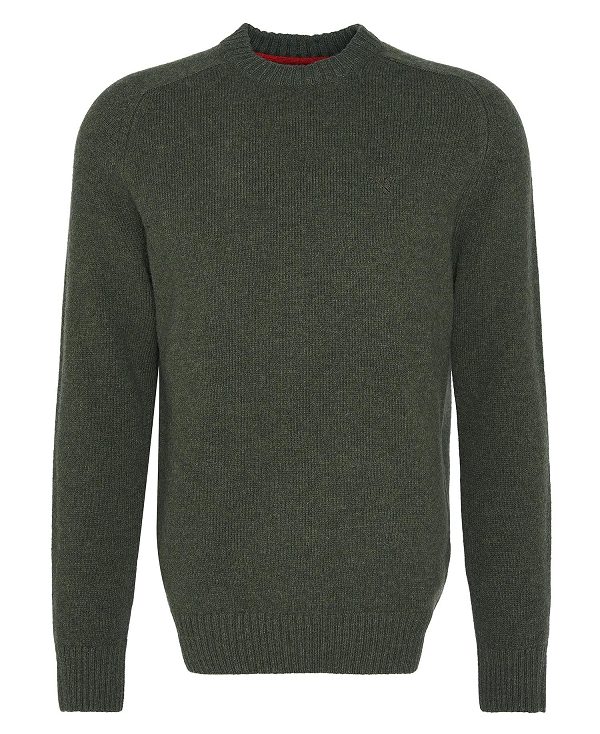 Barbour Grangetown Crew Neck Jumper Green | BABO88641