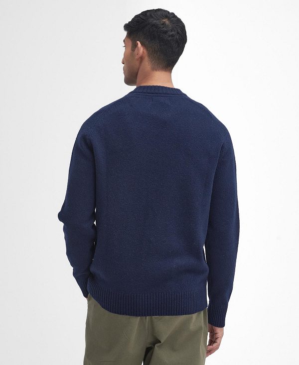 Barbour Grangetown Crew Neck Jumper Navy | BABO88643