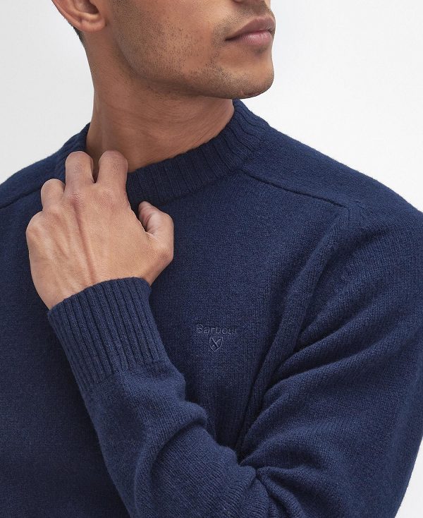 Barbour Grangetown Crew Neck Jumper Navy | BABO88643