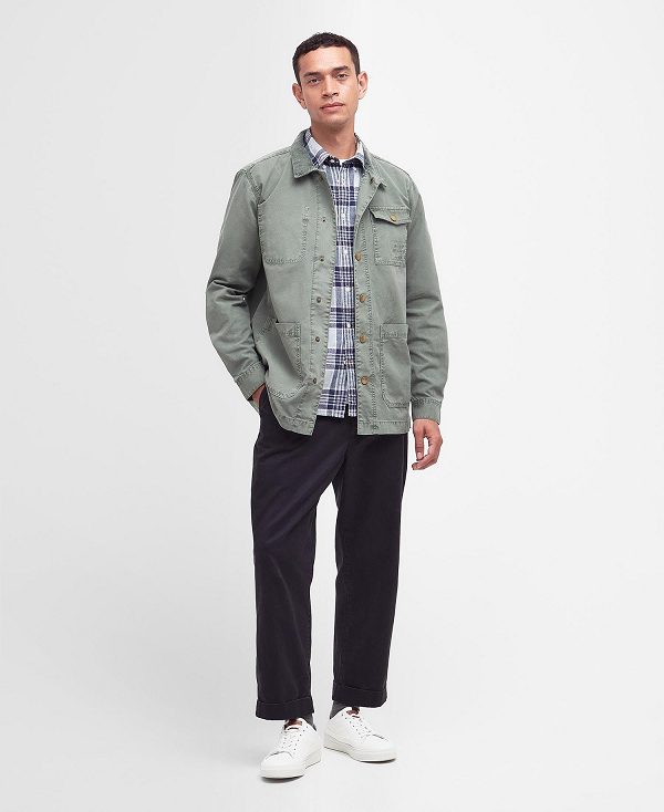 Barbour Grindle Overshirt Agave Green | BABO87967