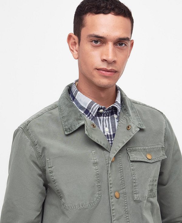 Barbour Grindle Overshirt Agave Green | BABO87967