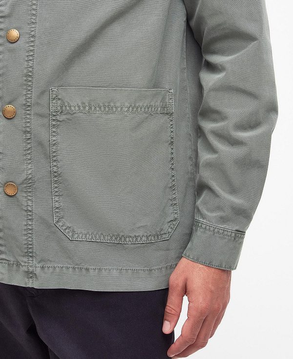 Barbour Grindle Overshirt Agave Green | BABO87967