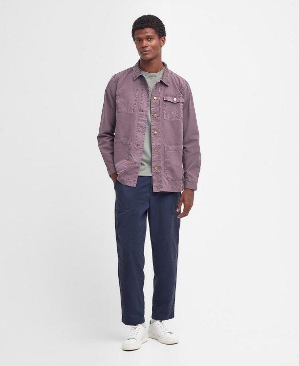 Barbour Grindle Overshirt Purple Slate | BABO87966