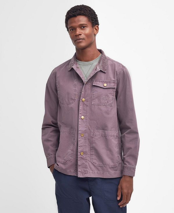 Barbour Grindle Overshirt Purple Slate | BABO87966