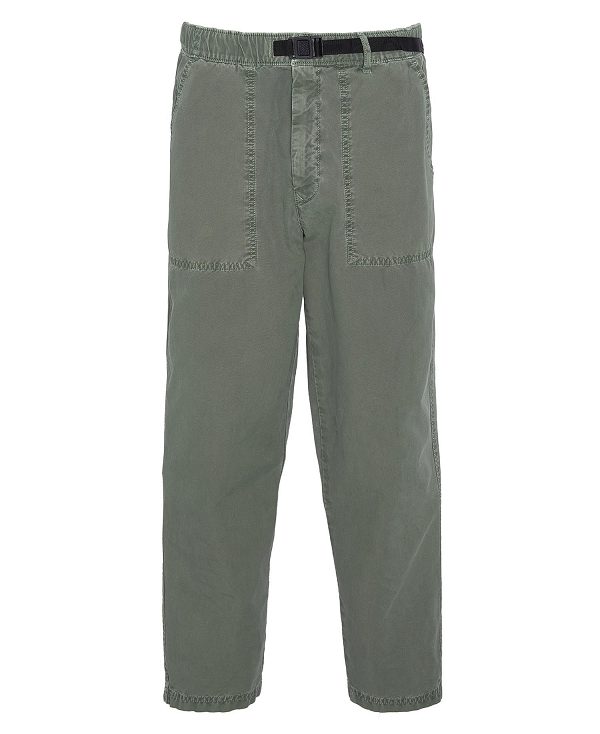 Barbour Grindle Straight-leg Trousers Agave Green | BABO88785