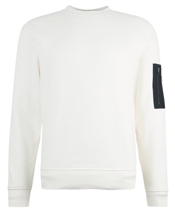 Barbour Grip Crew Neck Jumper Whisper Classic White | BABO88426