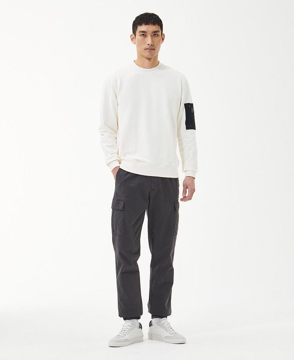 Barbour Grip Crew Neck Jumper Whisper Classic White | BABO88426