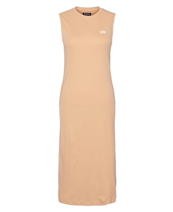 Barbour Hadfield Midi Dress Peach Melba | BABO89599