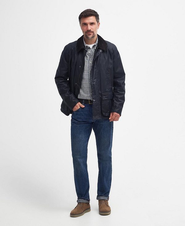 Barbour Halton Waxed Jacket Classic Navy | BABO87204